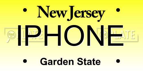 IPHONE New Jersey License Plate