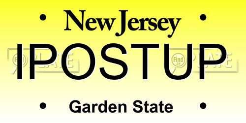 IPOSTUP New Jersey License Plate