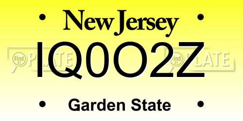 IQ0O2Z New Jersey License Plate