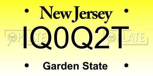 IQ0Q2T New Jersey License Plate