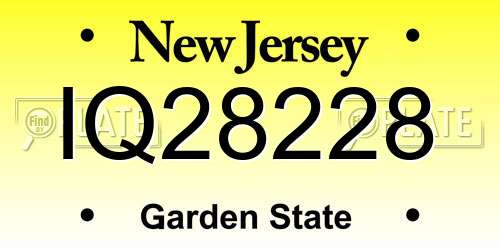 IQ28228 New Jersey License Plate