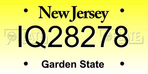 IQ28278 New Jersey License Plate