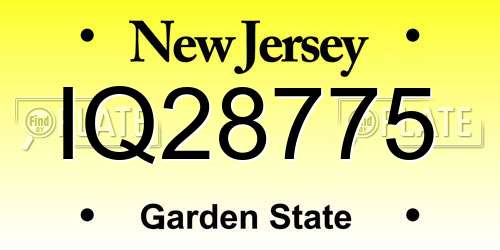 IQ28775 New Jersey License Plate