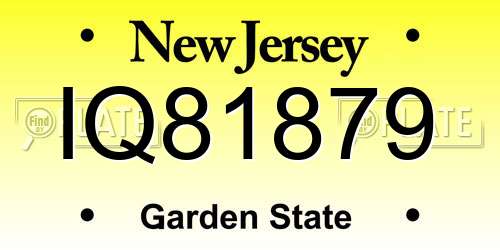 IQ81879 New Jersey License Plate