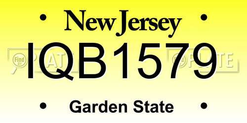IQB1579 New Jersey License Plate