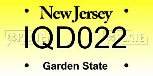 IQD022 New Jersey License Plate