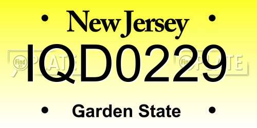 IQD0229 New Jersey License Plate