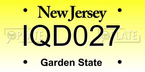 IQD027 New Jersey License Plate