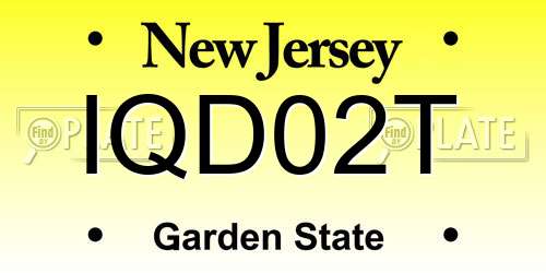 IQD02T New Jersey License Plate