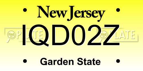 IQD02Z New Jersey License Plate