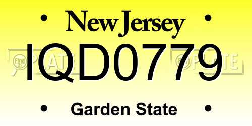 IQD0779 New Jersey License Plate