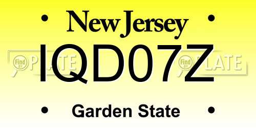 IQD07Z New Jersey License Plate