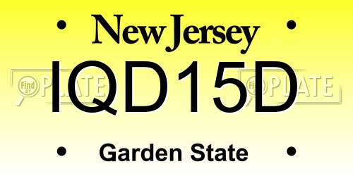 IQD15D New Jersey License Plate