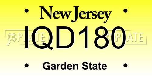 IQD180 New Jersey License Plate