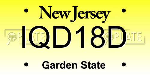 IQD18D New Jersey License Plate