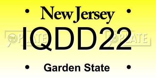 IQDD22 New Jersey License Plate