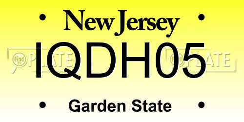 IQDH05 New Jersey License Plate