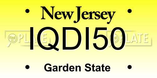IQDI50 New Jersey License Plate