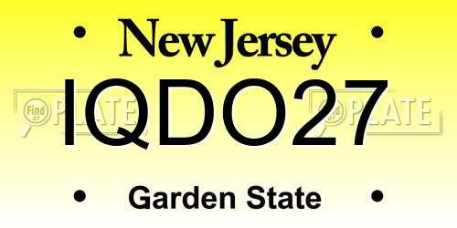 IQDO27 New Jersey License Plate
