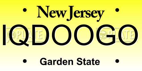 IQDOOGO New Jersey License Plate