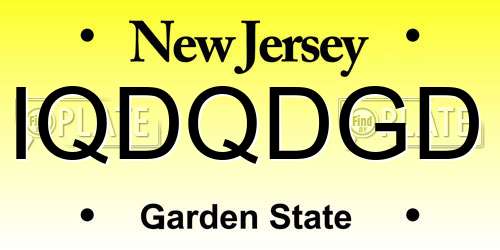 IQDQDGD New Jersey License Plate
