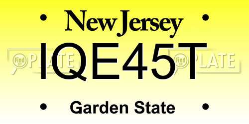 IQE45T New Jersey License Plate
