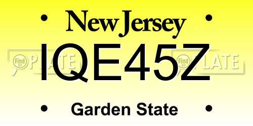 IQE45Z New Jersey License Plate