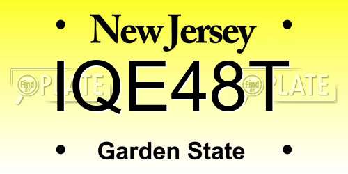 IQE48T New Jersey License Plate
