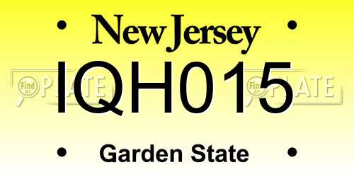 IQH015 New Jersey License Plate