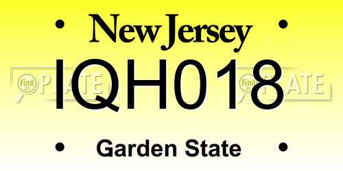 IQH018 New Jersey License Plate