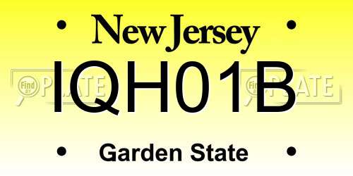 IQH01B New Jersey License Plate