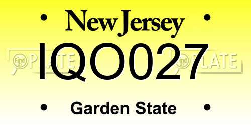 IQO027 New Jersey License Plate