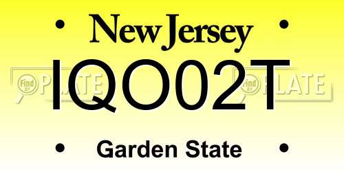 IQO02T New Jersey License Plate