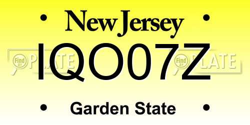 IQO07Z New Jersey License Plate