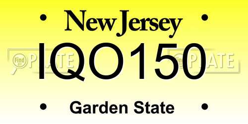 IQO150 New Jersey License Plate