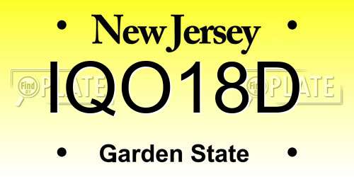 IQO18D New Jersey License Plate