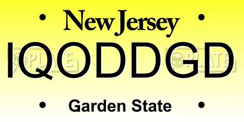 IQODDGD New Jersey License Plate