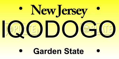 IQODOGO New Jersey License Plate