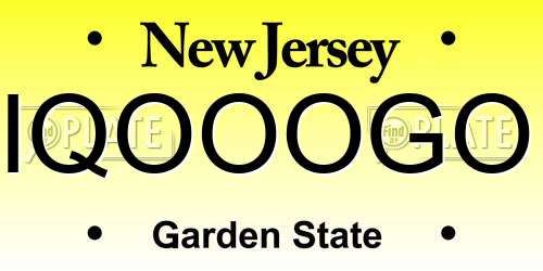 IQOOOGO New Jersey License Plate