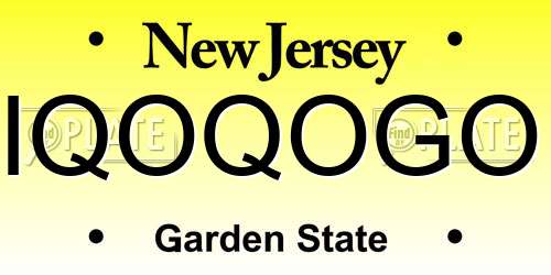 IQOQOGO New Jersey License Plate