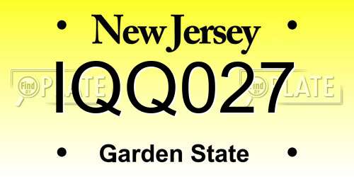 IQQ027 New Jersey License Plate