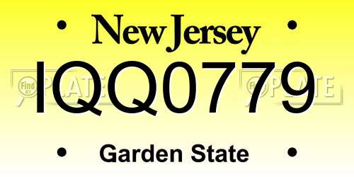 IQQ0779 New Jersey License Plate