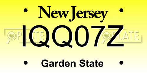 IQQ07Z New Jersey License Plate