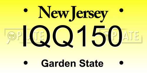 IQQ150 New Jersey License Plate