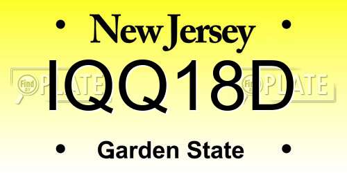 IQQ18D New Jersey License Plate
