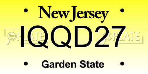 IQQD27 New Jersey License Plate
