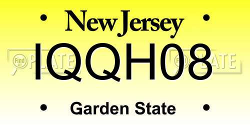 IQQH08 New Jersey License Plate