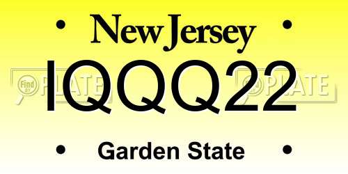 IQQQ22 New Jersey License Plate