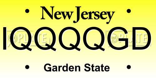 IQQQQGD New Jersey License Plate
