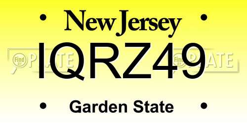 IQRZ49 New Jersey License Plate